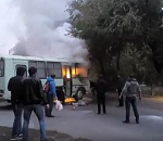 В Астрахани сгорел автобус