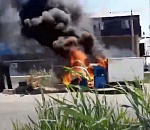 В Астрахани сгорел еще один грузовик, видео очевидцев