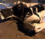 Машина вдребезги: кадры мощной аварии в Астрахани