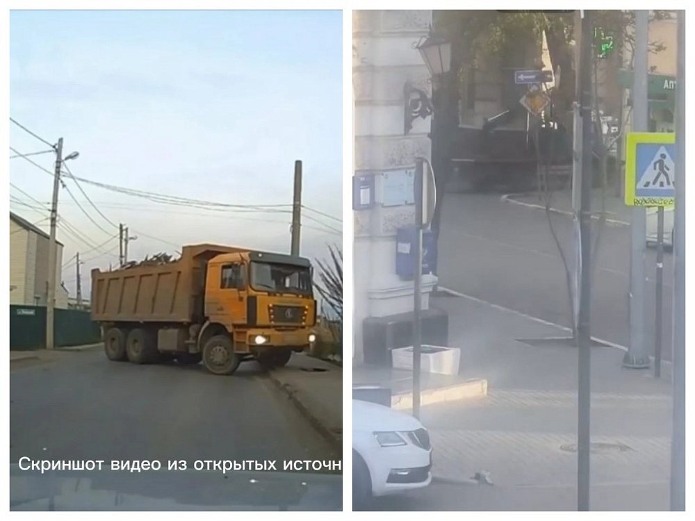 Водителей двух грузовиков наказала астраханская полиция по видео в соцсетях