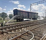 В Астраханской области горит вагон поезда