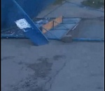 В Астрахани ветер снес остановку