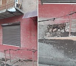 У входа в астраханский магазин упал кусок балкона