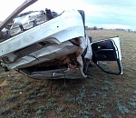 На астраханской трассе погиб водитель опрокинувшегося автомобиля