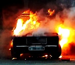 В Астраханской области на федеральной трассе сгорела «Лада»