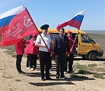 Знамя Победы водрузили на самой высокой точке Астраханской области