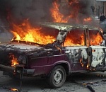 Под Астраханью  сгорел автомобиль