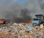 На астраханском городском полигоне бытовых отходов произошел пожар