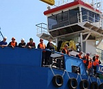 На астраханском ССЗ «Лотос» спустили на воду инновационный земснаряд