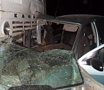 Под Астраханью иномарка столкнулась с фурой: пострадало три человека