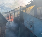 Появилось видео с места пожара в центре Астрахани 