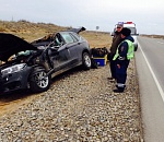 В Астраханской области иномарка протаранила вахтовый автобус из столицы