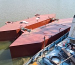 В Астрахани начали испытывать новые понтоны для переправы через Воложку