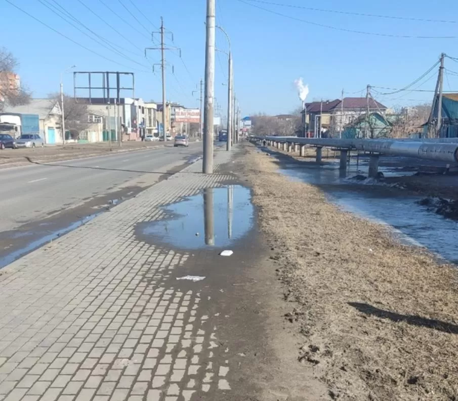 Жалоба астраханки: тротуар на Островского зарастает грязью