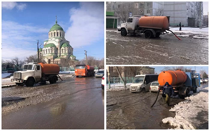 У храма Владимира в Астрахани мощнейший потоп 